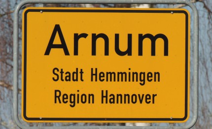 Ortsschild Gemeinde Arnum