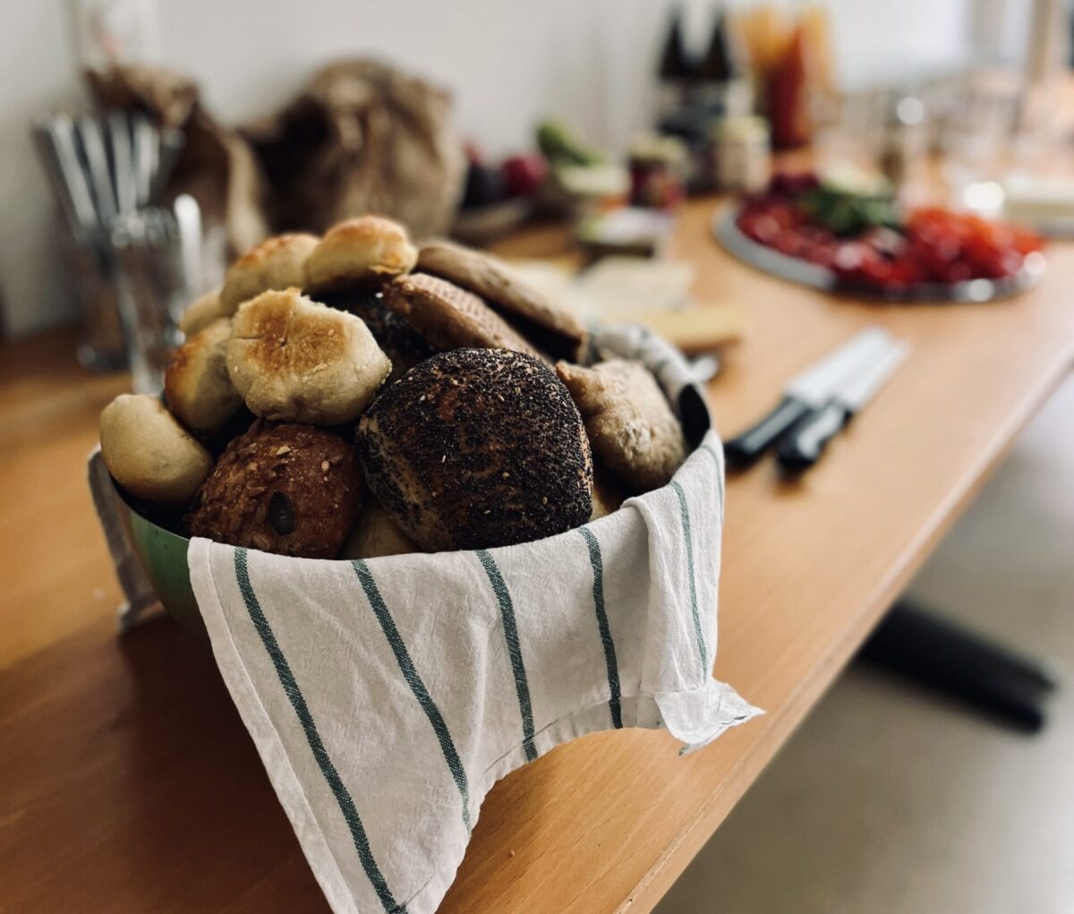 Brötchen beim Grünen Frühstück