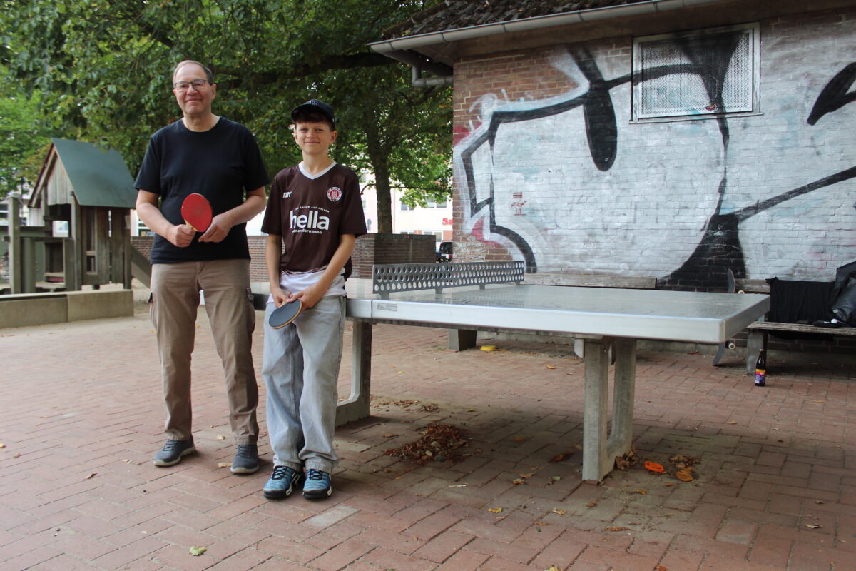 Tischtennisplatte auf dem Stephansplatz, Ekki Messe
